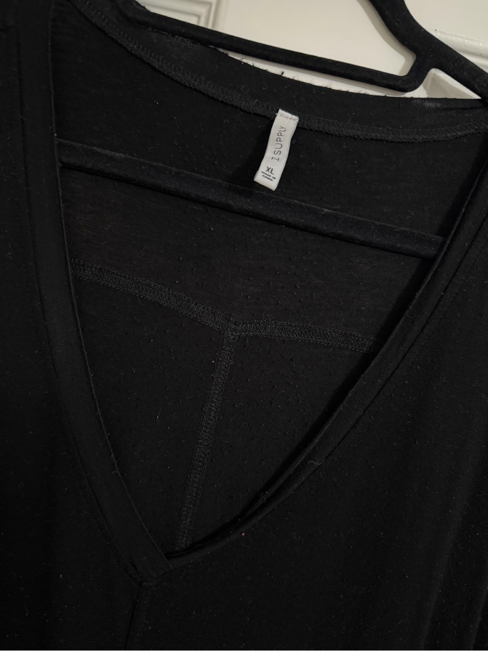 Black V-Neck Women’s Top - Classic Short Sleeve - Picture 2 of 2